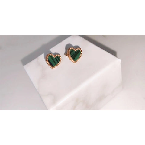Donegal Inspired 'Erin' Green & Gold Heart Earring